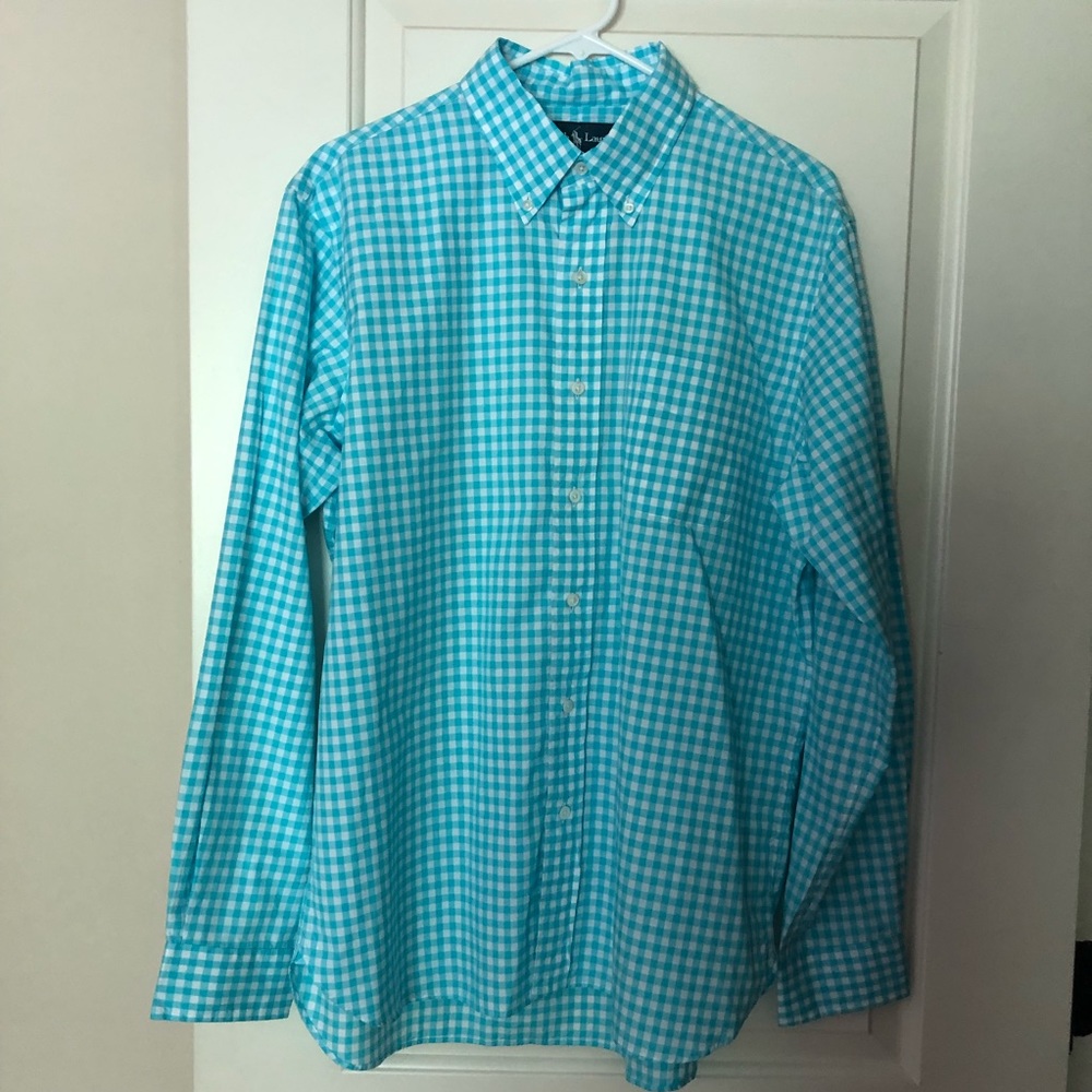 Ralph Lauren men’s turquoise/white check shirt